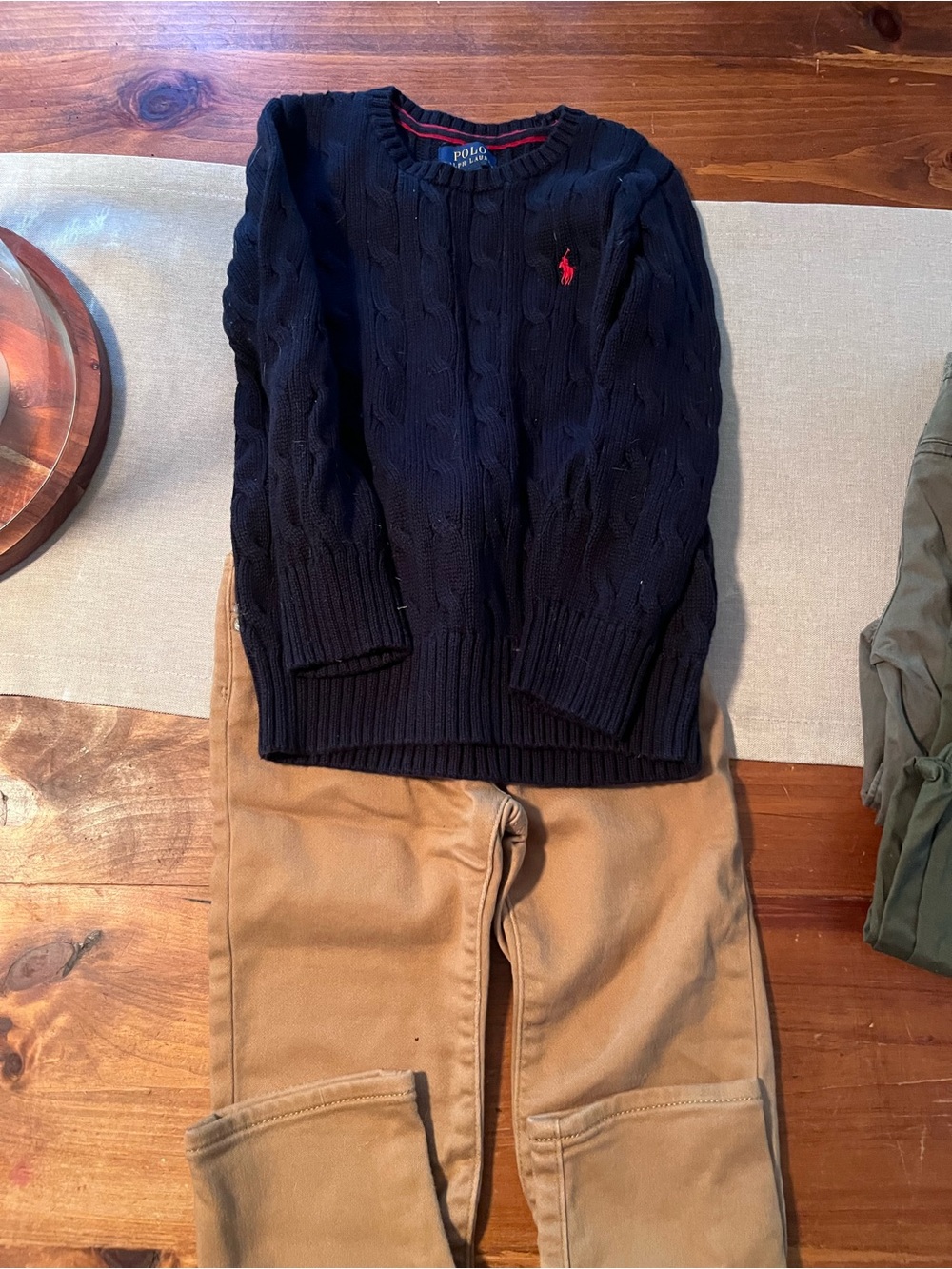 Perfect outfit for  pictures! by Ralph Lauren boys Navy Cable-Knit Sweater